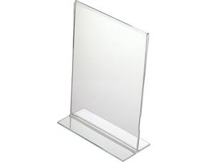 Menyholder i akryl A4 for bord transparent, stående 